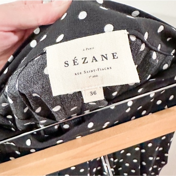 Sezane Alicia Skirt Black Polka Dots - Picture 5 of 7